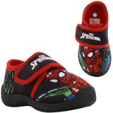 Leomil Spiderman - Pantoffels kinderen voor jongens - Sloffen kind met klittenbandsluiting - Schoenen van 2 tot 8 jaar - Maat 28 - Zwart