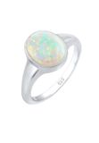Elli Ring Dames Zegel Trend - Zilver Verguld - Opaal