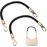 Deux poignées pour sacs, 60 cm, similicuir, noir