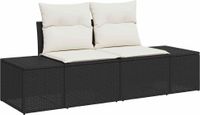 vidaXL Tuinbank - Set - 8 - st - Zwart - en - Crème - poly - rattan