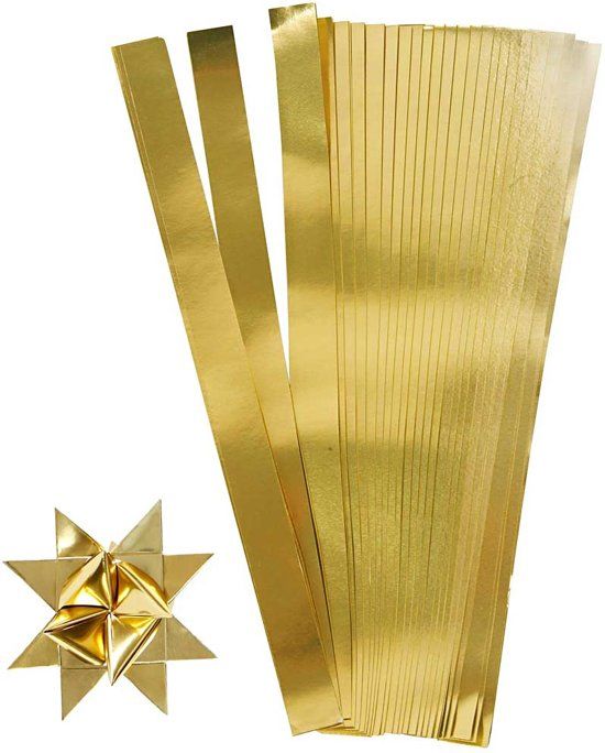 creotime Vlechtstroken - 10 mm - goud - 100 stuks