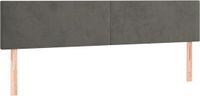 vidaXL Hoofdbord Donkergrijs Fluweel 200x5x78/88 cm