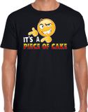 Bellatio Decorations Shoppartners Bv Funny emoticon t-shirt It is a piece of cake zwart voor heren - Fun / cadeau shirt XXL