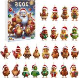 Merkloos / Sans marque Wan GmbH Hanger kip - Kerstdecoratie dier - Adventskalender aftellen - 24 dagen verrassing - Acryl materiaal - Multicolor