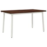 vidaXL Eettafel Massief Acacia Hout Donkerbruin en Wit 140 x 80 x 75 cm