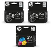 HP 308 Noir & Couleur Cartouches, 3 pièces, pack combiné