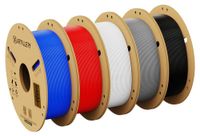 PLA Filament pour imprimante 3D - 1,75 mm - Lot de 5 kg (5 bobines de 1 kg) - Compatible imprimantes 3D FDM - Couleurs multiples : rouge, blanc, bleu, noir