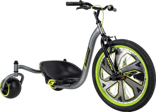 Huffy 98861 Machine Drift Trike-Spins & Stunts, Groen, Grijs & Zwart, Kinderen