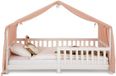 IDIMEX LIAN Beddekking met pompons - Roze
