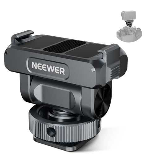 NEEWER Accessoires voor magnetische bevestiging, compatibel met DJI Osmo Action 5 Pro/4/3, snelsluiting, 160° kantelbare actiecamera-adapterhouder met koude schoen, 1/4" draad, AC012 donkergrijs