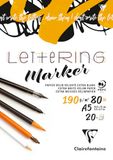 Clairefontaine 96580C - Gelijmd Blok Lettering A5 14,8x21 cm 190g - 20 Vellen Clairefontaine Velijnpapier Extra Wit en Glad - Ideaal voor Lettering