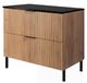 3E 3xE living.com 3xE living Meuble vasque 80 cm, chêne craft doré/noir, pieds noirs, Flow