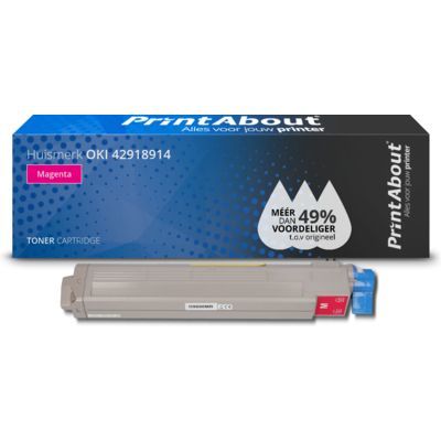 PrintAbout Huismerk OKI 42918914 Toner Magenta - Magenta - 16500 pagina's - Compatibel