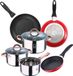 Ensemble de casseroles 5 pièces avec revêtement marbre et compatible induction