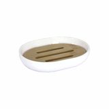 Douceur d'Intérieur Zeepschaal, polyster bamboe, wit, 12,2 x 9,3 x 2,5 cm