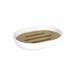Douceur d'Intérieur Zeepschaal, polyster bamboe, wit, 12,2 x 9,3 x 2,5 cm