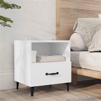 vidaXL Table de Chevet Armoire de Lit Table de Nuit Armoire de Chevet Meuble de Chambre à Coucher Maison Intérieur Blanc Bois d'Ingénierie 812024