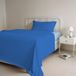 Italian Bed Linen Natural Color beddengoedset, 100% katoen, koningsblauw/lichtblauw, kleine dubbele