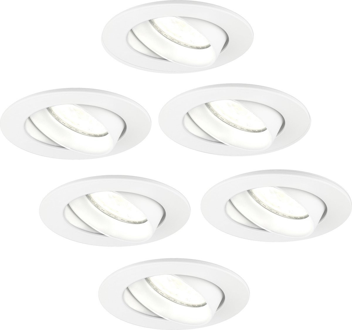 LEDVION Dimbare LED inbouwspot Wit - Rio - 5W - 4000K - ø85mm - 6 pack