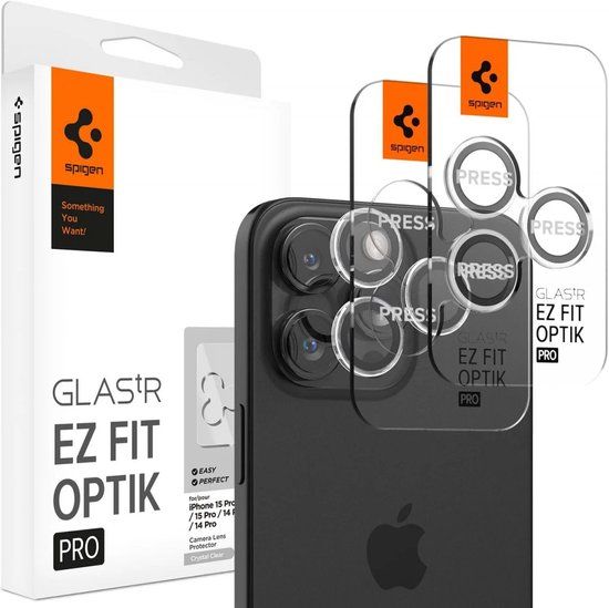 Spigen Optik iPhone 15 Pro/15 Pro Max Camera Protector - 2 Pack