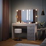 Vicco Kaptafel set met kruk Elise Wit/Grijs 115 cm