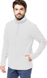 Kariban Fleece trui - wit - halve ritskraag - warme winter sweater - heren - polyester XXL