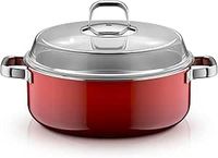 WMF Fusiontec Mineral Pro, 0519625290, stoofpan met deksel, 28 cm, duurzaam, krasbestendig materiaal, geschikt voor inductie, geschikt voor alle warmtebronnen, Made in Germany, Passion Red