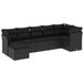 vidaXL 8-delige Loungeset met Kussens, Poly Rattan, Zwart