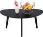 Table basse ovale, petite table de salon, pieds de table en chêne massif, table d'appoint pour salon, 85CM (noir)