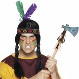 Boland Indianen set accessoires - Plume casque et hache tomahawk - avec ornements - pour Adultes