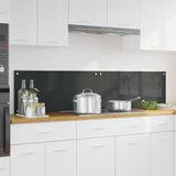 vidaXL Keukenachterwand - 2 stuks - Donkergrijs - 90 x 40 cm - Gehard glas