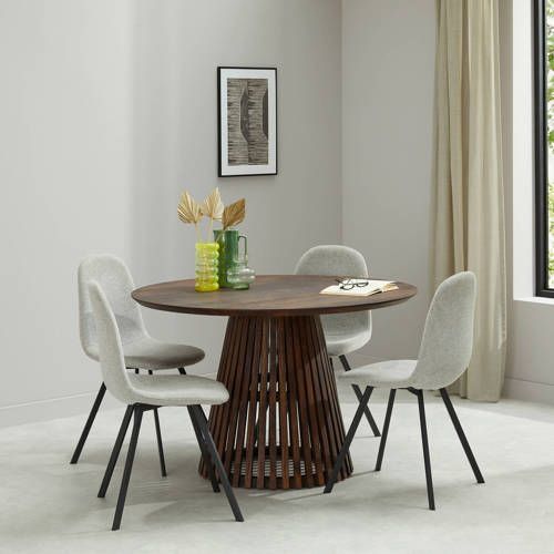 Eetkamertafel Sansa (Ø120 cm) - Bruin - 8719542570446