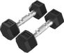 Tunturi Platinum Hexa Dumbbell set - Rubber - 2x 2.5kg - Zwart