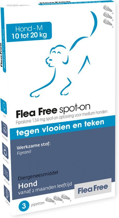 Exil Flea Free Spot On - 10 tot 20 kg - 3 Pipetten