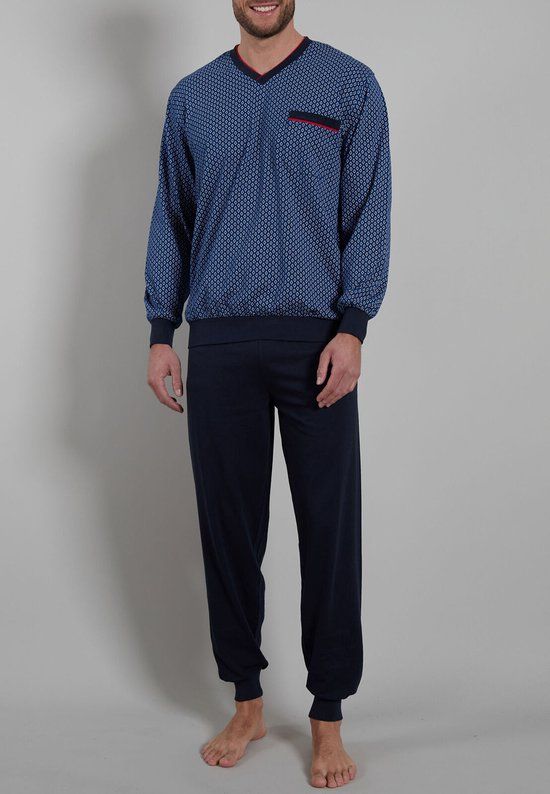 Ceceba Heren Pyjama Katoen Lange Mouw Effen Blauw Maat 54