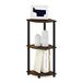 Furinno Turn-N-Tube 3-traps hoekrek, multifunctioneel rek, barnsteengrenen, zwart