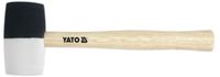 Yato - Rubber Mallet - Wooden Handle - Ø 72mm - Black and White Rubber