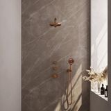 Brauer Copper Edition Thermostatische Regendoucheset Inbouw - Hoofddouche 20 cm - Rechte Wandarm - Handdouche 3 Standen - Doucheslang - Wandaansluitbocht