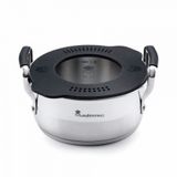 Masterpro BGEU-3777 steelpan 1,5 l Rond Noir, Inox, Transparant