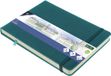 Kangaro Schetsboek, A5, landschap, Dark Turquoise PU hardcover, 80 vellen, 140 gram, crèmekleurig papier met elastiek en lint