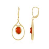 Cavill - Zilveren Oorbellen verguld 925 Sterling - 2,52 ct Ovale Carneool Cabochons