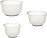 Kinvara Beslagkommen/mengkommen/roerkom set - 3x stuks - kunststof - wit/antraciet - 1.5/2/2.5 Liter