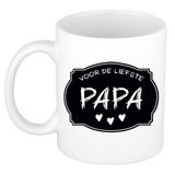 Bellatio Decorations Liefste papa verjaardag cadeau mok - zwart krijtbord - 300 ml - Keramiek - vaderdag
