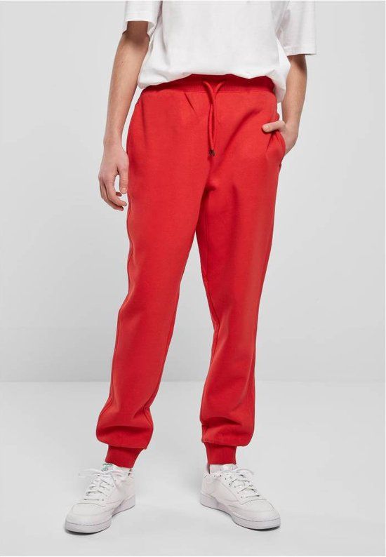 Urban Classics Basic Heren Joggingbroek - Rood - Maat S