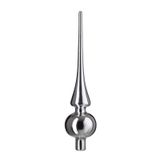 Decoris Kerstboom piek - 1x - zilver - 26 cm - glas - glans