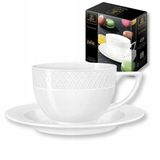 Wilmax Porseleinen Koffiekop met Schotel 170ml - Elegant Wit