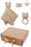 Jabadabado Cadeau de naissance : Doudou ours en peluche et hochet beige Enfants