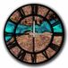 Decoratieve MDF-klok, blauw en oker