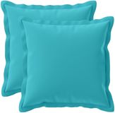 vidaXL Kussensloop 2 st houten turquoise 35 x 35 cm polyester