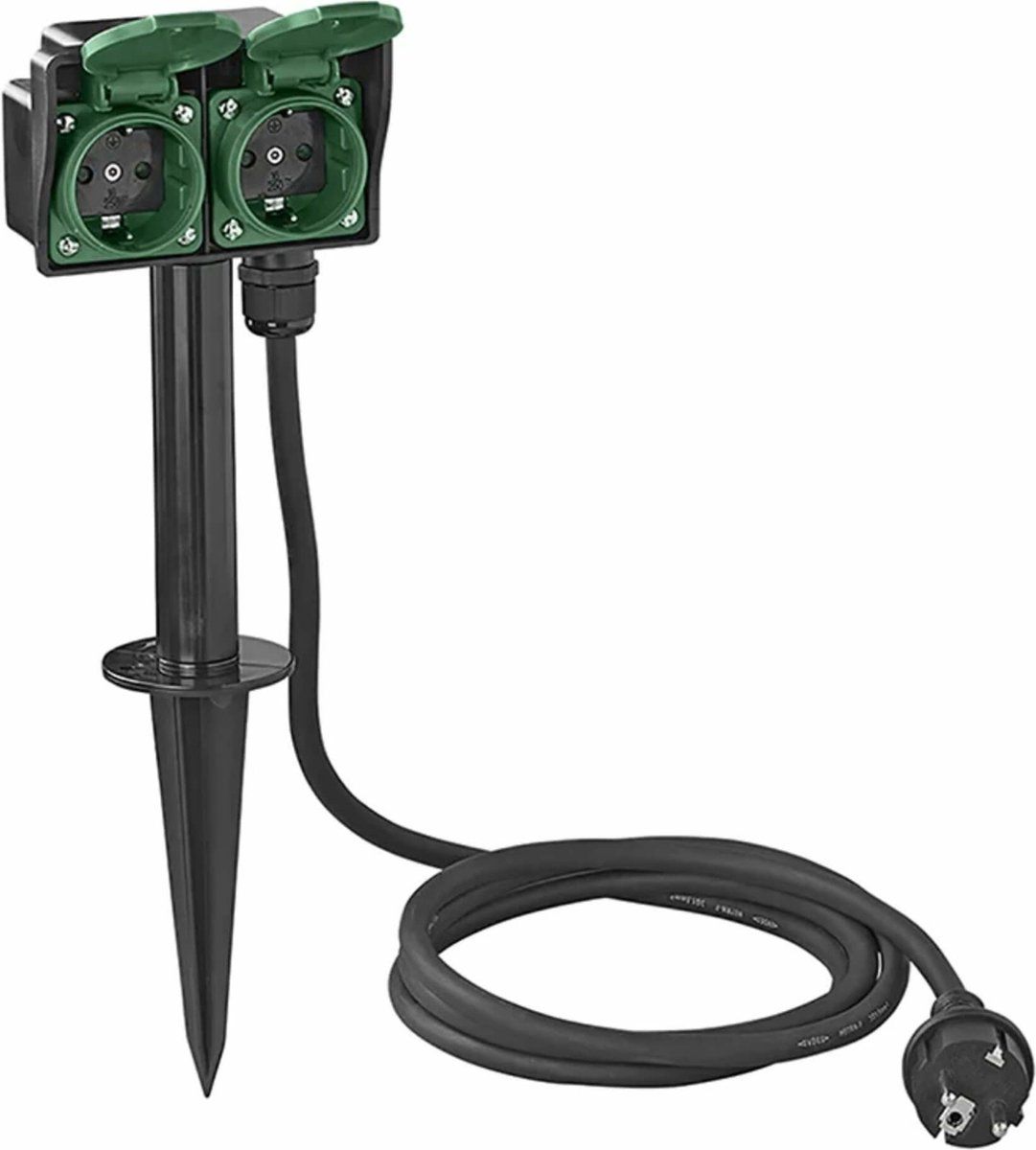 ProPlus Dubbele Tuincontactdoos - 2 Voudig - 2 meter - 3 x 1.5 mm2 - 8719946006169